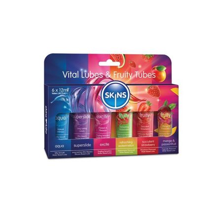 Skins Vital Lubes & Fruity Tubes - 12 ml Tubes Pack of 6 