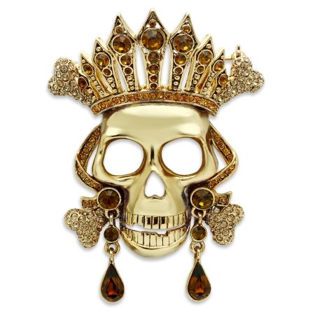 JCE2407 Gold White Metal Brooches with Top Grade Crystal in Multi Color