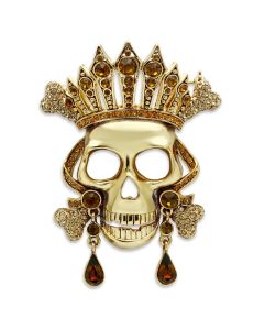 JCE2407 Gold White Metal Brooches with Top Grade Crystal in Multi Color