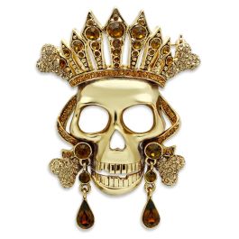 JCE2407 Gold White Metal Brooches with Top Grade Crystal in Multi Color